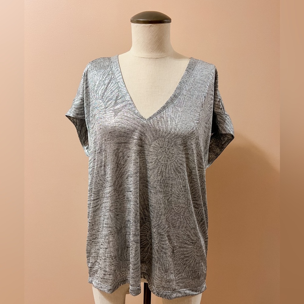 White House Black Market Metallic Power Tee